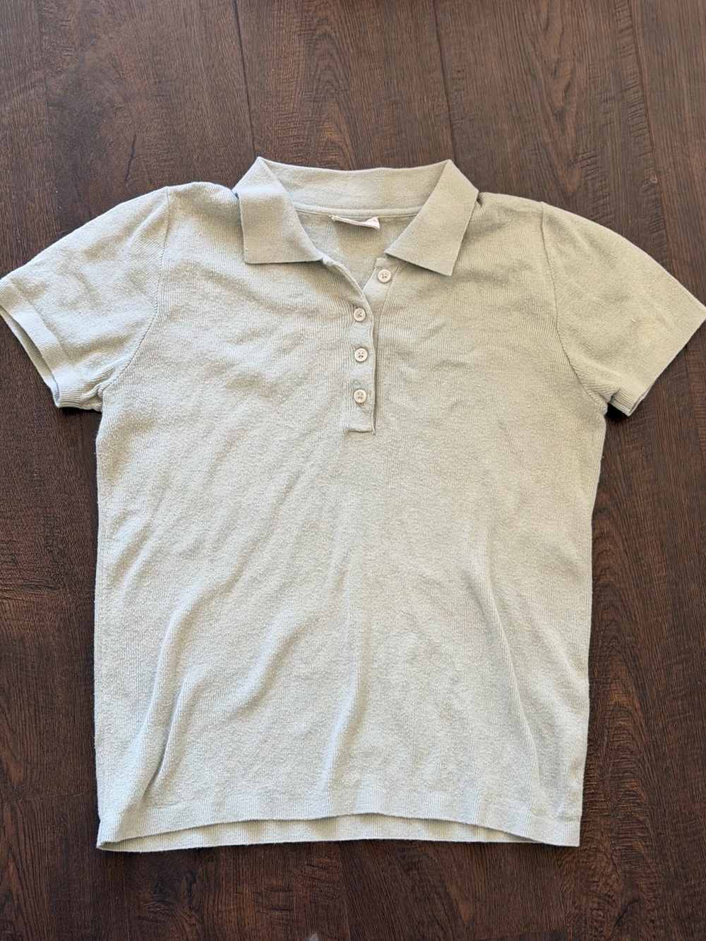 Brandy Melville Light Sage Green Polo Button-Down Top